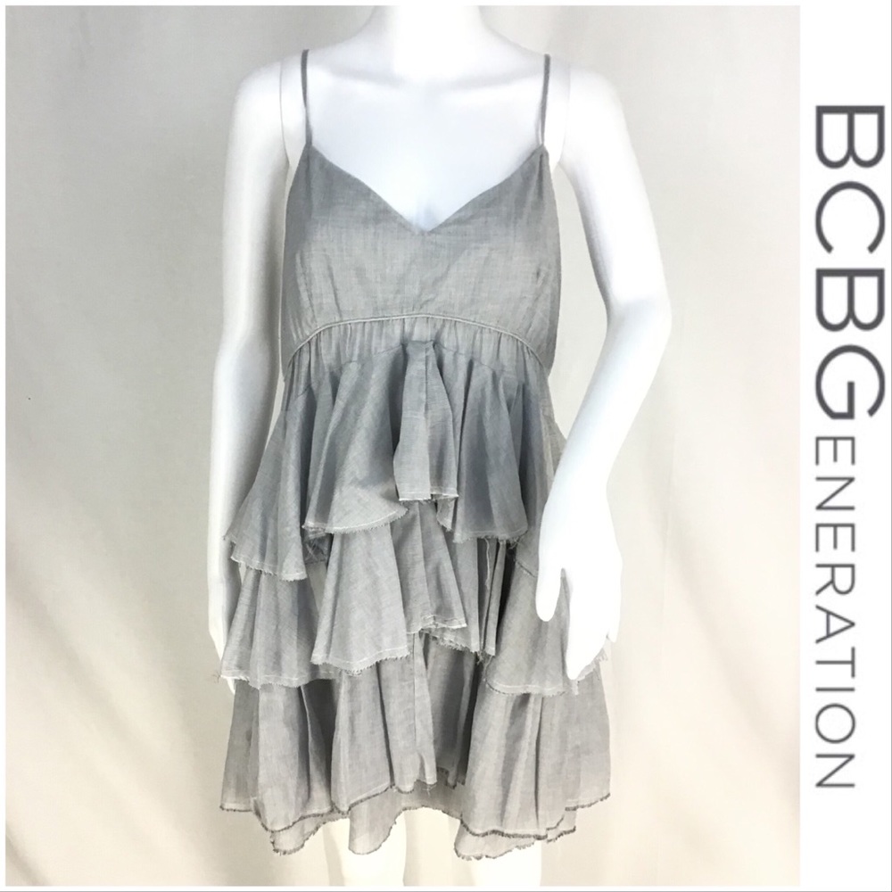 NWT $172 BCBGeneration Distressed Hem Ruffle Dress